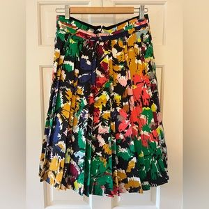 J Crew Pleated Multicolor Skirt